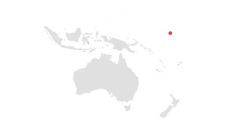 Map showing Oceania Region - Kiribati