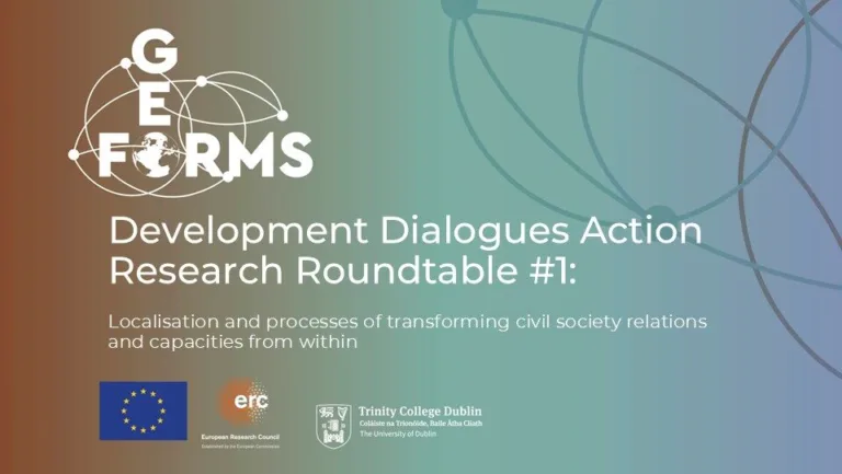 Development Dialogues Action Research Roundtable event poster.