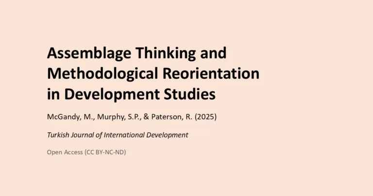 Article on assemblage thinking in development studies