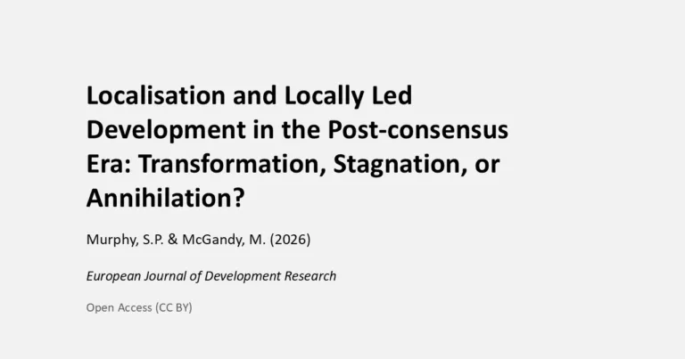 Local development transformation or stagnation research study